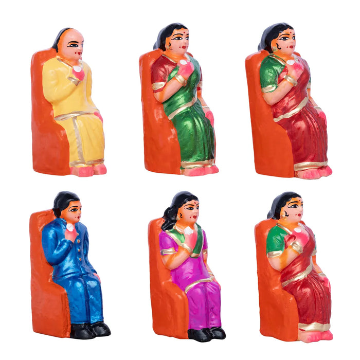Sapadu Set Clay Golu Bommai – 5.5 X 2 Inches | Giri Golu Doll / Navaratri Golu Bomma / Gombe / Bommai