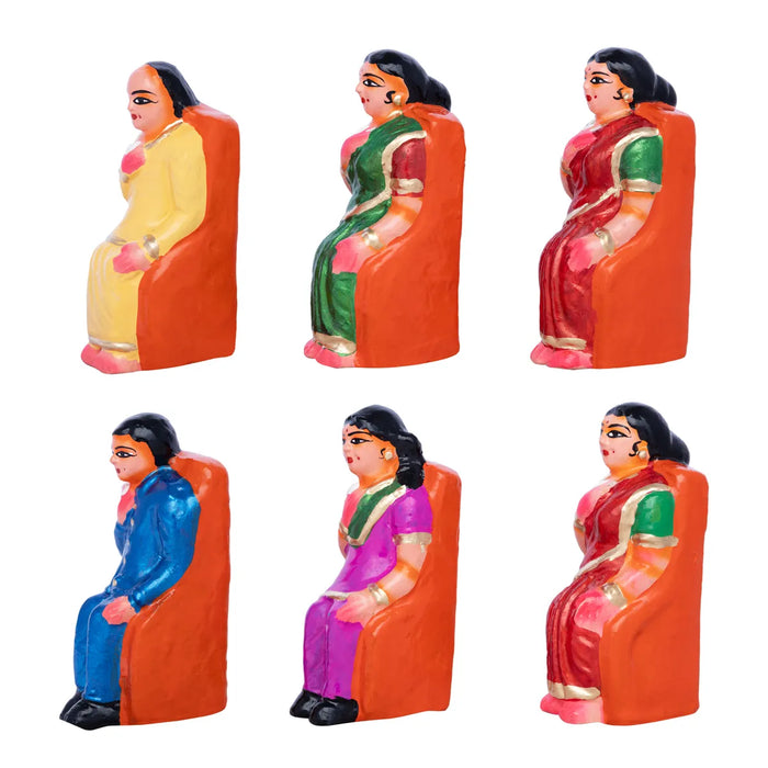 Sapadu Set Clay Golu Bommai – 5.5 X 2 Inches | Giri Golu Doll / Navaratri Golu Bomma / Gombe / Bommai
