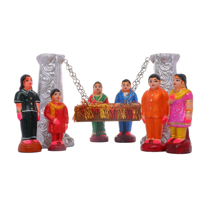 Thottil Kuzhanthai Clay Golu Bommai - 8.5 x 4.5 Inches | Giri Golu Doll/ Navaratri Golu Bomma/Gombe/Bommai