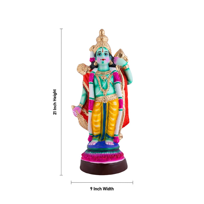 Ramar Paper Mache Golu Bommai Set - 21 x 9 Inches | Giri Golu Doll/ Navaratri Golu Bommalu/ Gombe/ Bommai