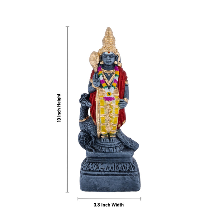Kalvettu Murugan Mayil Stone Finish Clay Golu Bommai - 10 x 3.8 Inches | Giri Golu Doll/ Navaratri Kolu Bomma