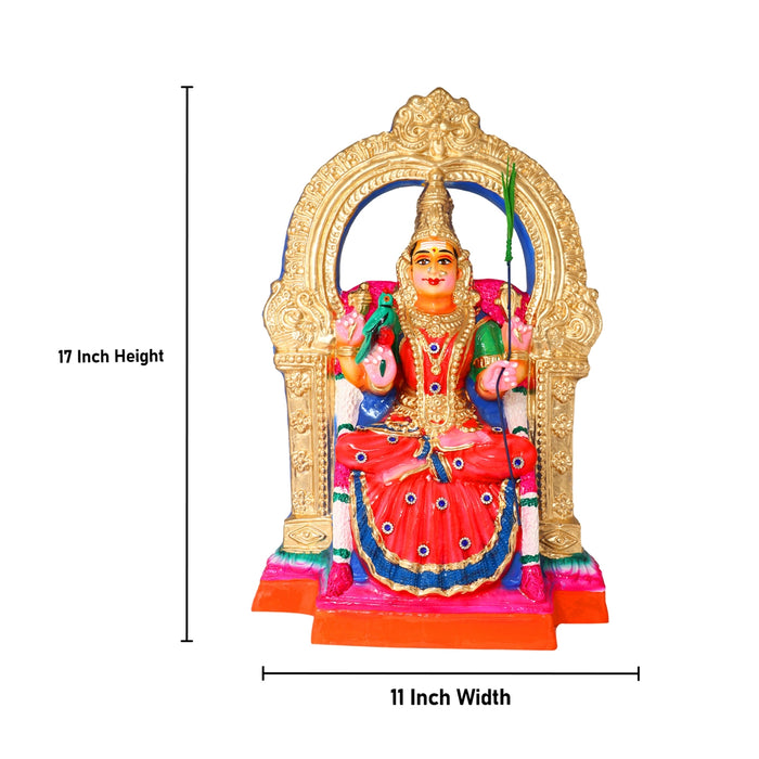 Kamakshi Amman Paper Mache Golu Bommai - 17 x 11 Inches | Giri Navaratri Golu Doll/ Kolu Bomma/ Gombe