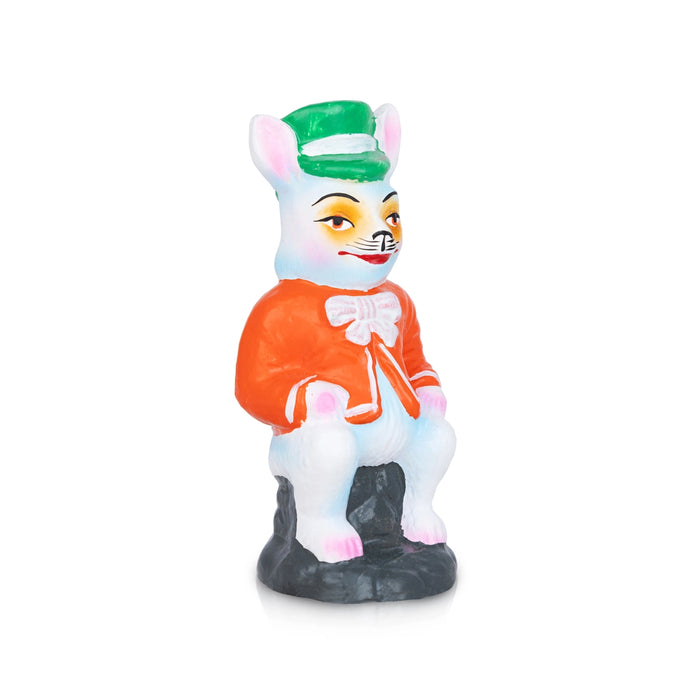 Cartoon Rabbit Clay Golu Bommai Pair- 9 x 6 Inches | Giri Golu Bommai / Navaratri Golu Bomma/ Gombe