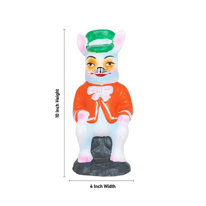 Cartoon Rabbit Clay Golu Bommai Pair- 9 x 6 Inches | Giri Golu Bommai / Navaratri Golu Bomma/ Gombe