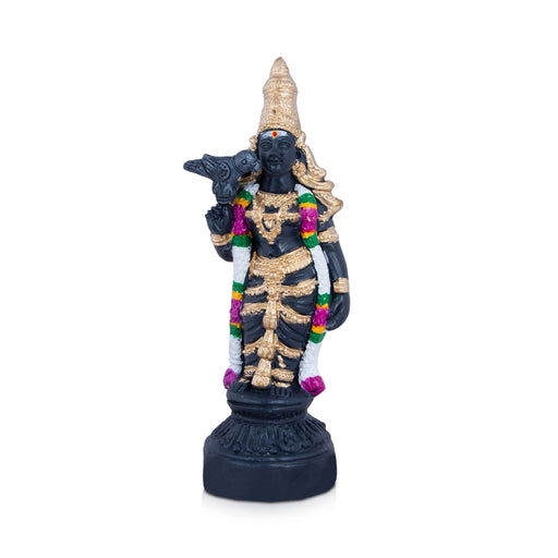 Meenakshi Amman Statue Clay Golu Bommai - 12 x 5 Inches | Giri Golu Doll/ Stone Finish/ Navaratri Golu Bommai - Clay Golu Bommai