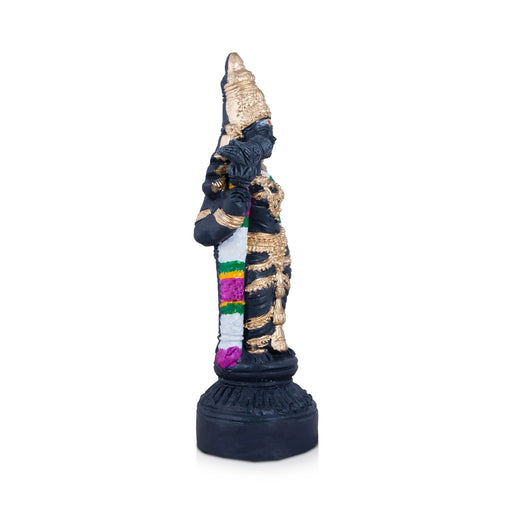 Meenakshi Amman Statue Clay Golu Bommai - 12 x 5 Inches | Giri Golu Doll/ Stone Finish/ Navaratri Golu Bommai - Clay Golu Bommai
