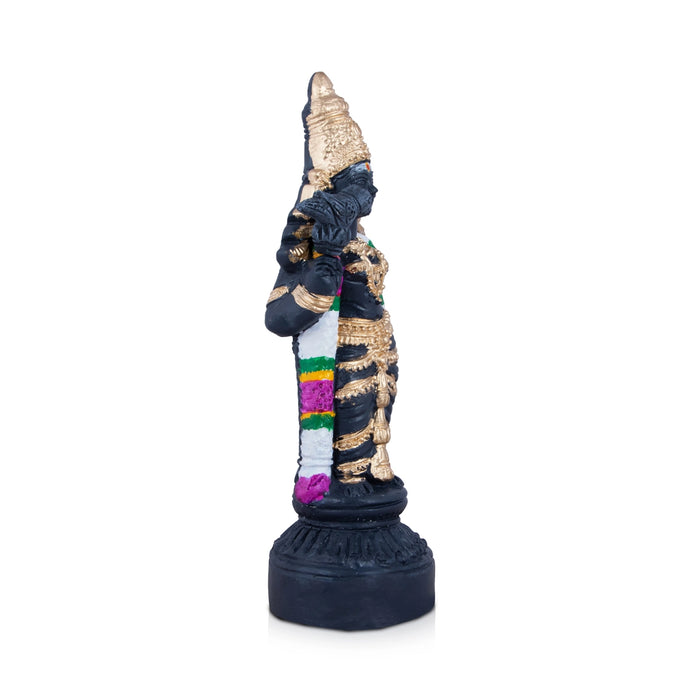 Meenakshi Amman Statue Clay Golu Bommai - 12 x 5 Inches | Giri Golu Doll/ Stone Finish/ Navaratri Golu Bommai