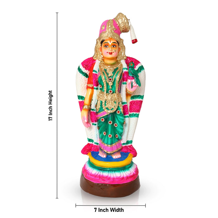 Andal Devi Paper Mache Golu Bommai - 17 x 7 Inches | Giri Golu Doll/ Navaratri Golu Bomma/ Gombe/ Bommai