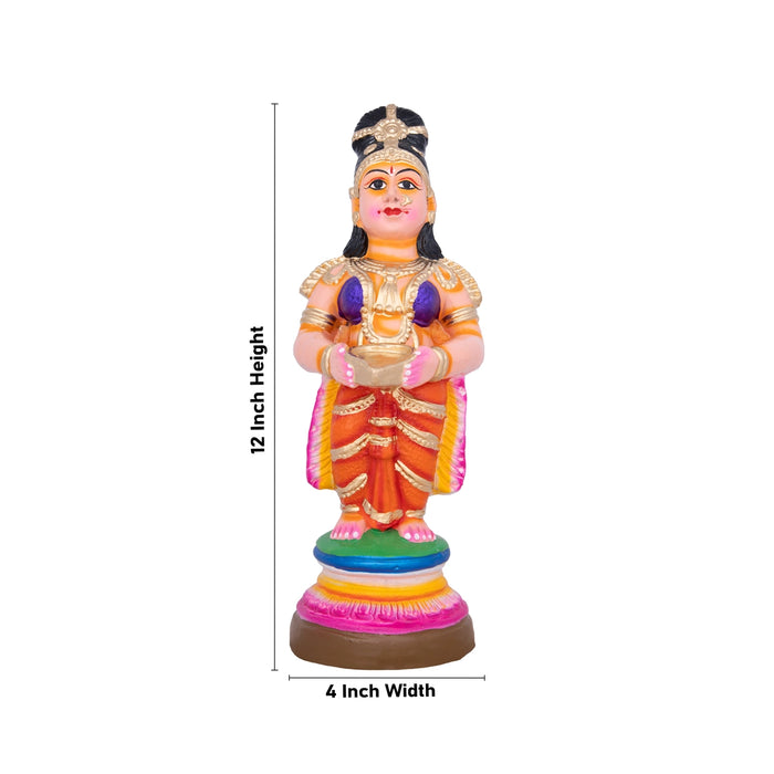 Durga Clay Golu Bommai - 12 x 4 Inches | Giri Golu Doll/ Navaratri Golu Bomma/Gombe/Bommai