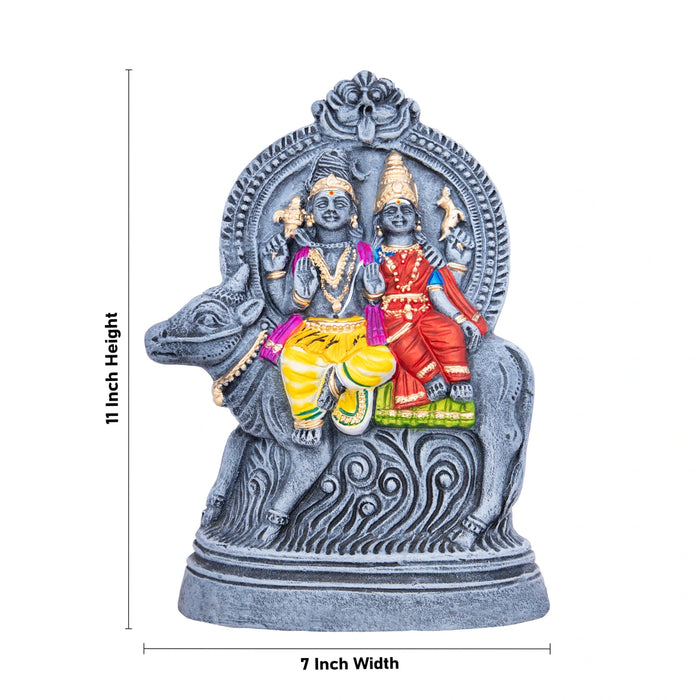 Rishaba Vahanam Clay Golu Bommai - 11 x 7 Inches | Giri Golu Goll/ Navartri Kolu Bommai/ Bomma/ Dasara Doll