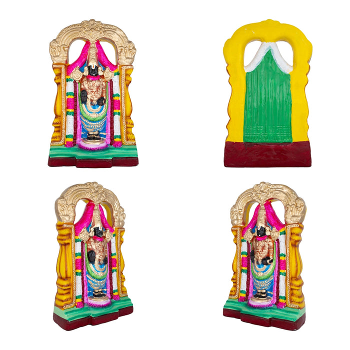 Perumal Thayar Clay Golu Bommai Pair - 14 x 8 Inches | Giri Golu Doll/ Navaratri Golu Bomma/ Gombe/ Bommai