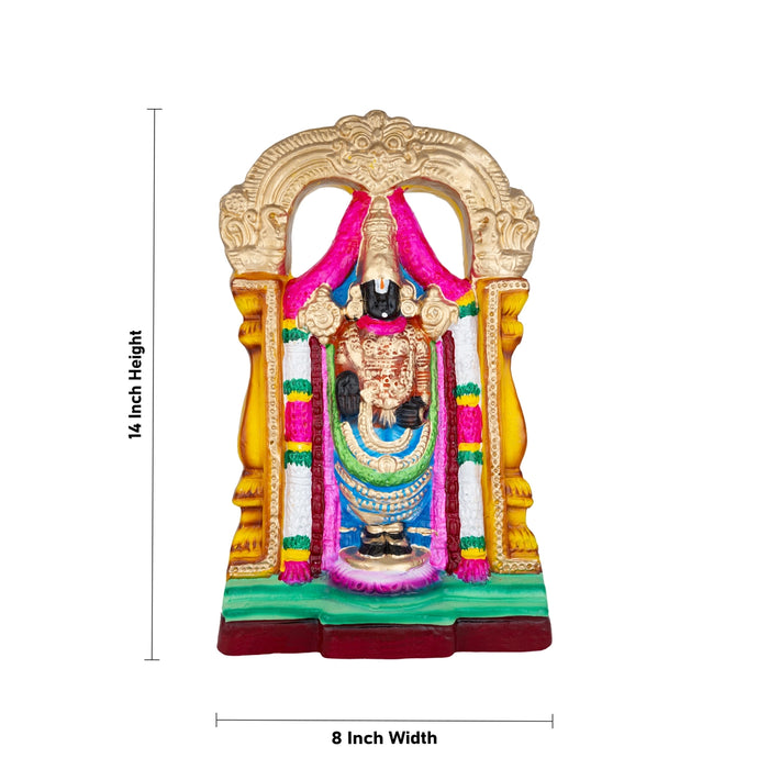 Perumal Thayar Clay Golu Bommai Pair - 14 x 8 Inches | Giri Golu Doll/ Navaratri Golu Bomma/ Gombe/ Bommai