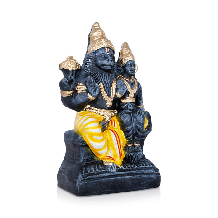 Lakshmi Narasimhar Clay Golu Bommai - 9 x 5 Inches | Stone Finish/ Giri Golu Doll/ Navaratri Golu Bommalu