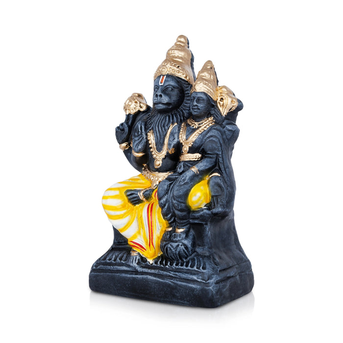 Lakshmi Narasimhar Clay Golu Bommai - 9 x 5 Inches | Stone Finish/ Giri Golu Doll/ Navaratri Golu Bommalu