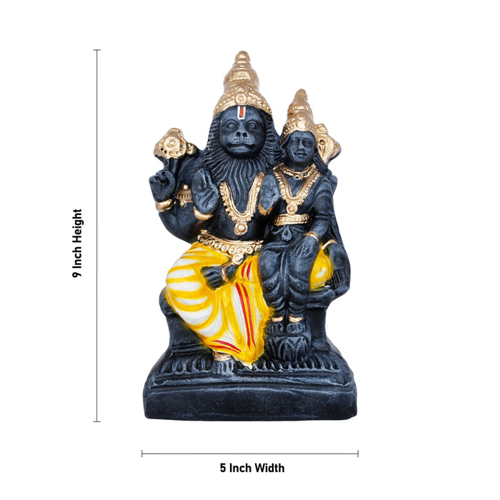 Lakshmi Narasimhar Clay Golu Bommai - 9 x 5 Inches | Stone Finish/ Giri Golu Doll/ Navaratri Golu Bommalu