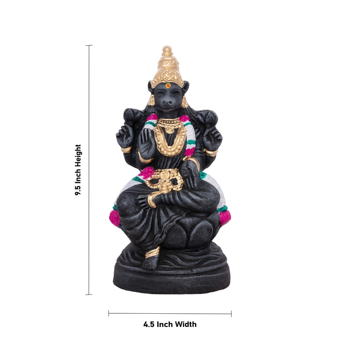 Varahi Amman Statue Clay Golu Bommai - 9.5 X 4.5 Inches | Giri Golu Doll/ Navaratri Golu Bommai/ Gombe - Clay Kolu Bommai