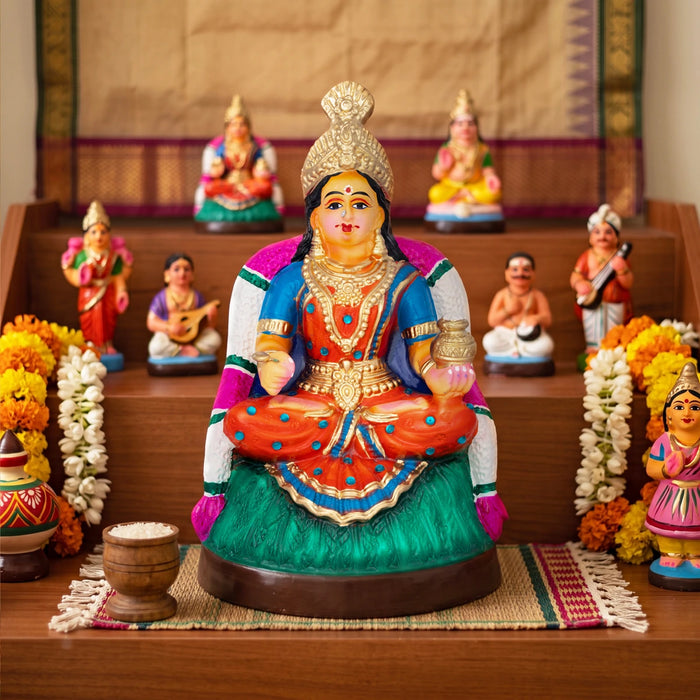 Annapoorni Paper Mache Golu Bommai - 13.5 x 7.75 Inches | Giri Golu Doll/ Navaratri Golu Bomma/Gombe/Bommai