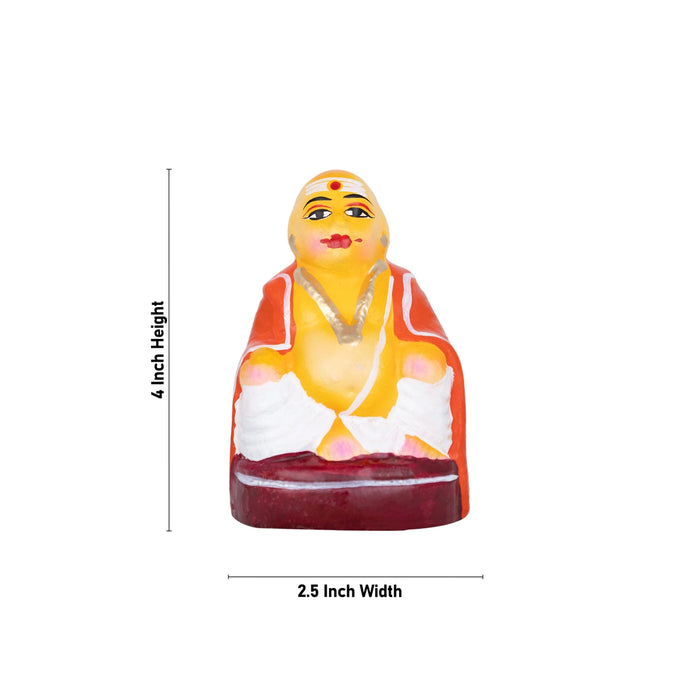 Thatha Patti Clay Golu Bommai Pair - 4 x 2.5 Inches | Giri Golu Doll / Navaratri Golu Bomma / Gombe / Bommai