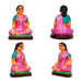Womens Playing Thayam Game Clay Golu Bommai Set- 5 X 3.25 Inches | Giri Golu Doll/Navaratri Golu Bommai/ Gombe - Clay Kolu Bommai