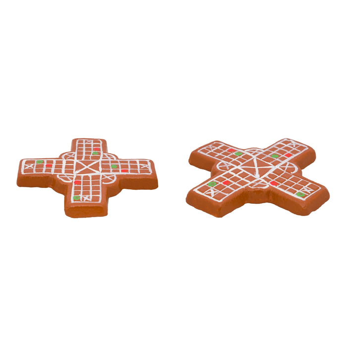 Womens Playing Thayam Game Clay Golu Bommai Set- 5 X 3.25 Inches | Giri Golu Doll/Navaratri Golu Bommai/ Gombe - Clay Kolu Bommai