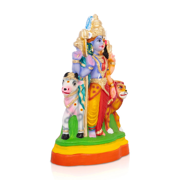 Arthanareeswarar Statue Clay Golu Bommai - 13.5 X 8 Inches | Giri Golu Doll/ Navaratri Golu Bommai/ Gombe - Clay Kolu Bommai