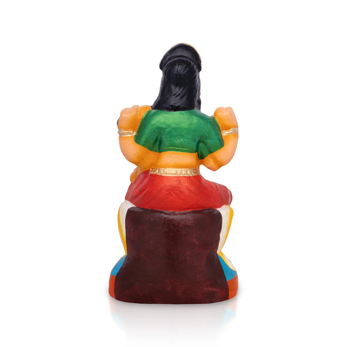 Balambigai Statue Clay Golu Bommai - 9 X 4 Inches | Giri Golu Doll/ Navaratri Golu Bomma/ Gombe/ Bommai - Clay Kolu Bommai