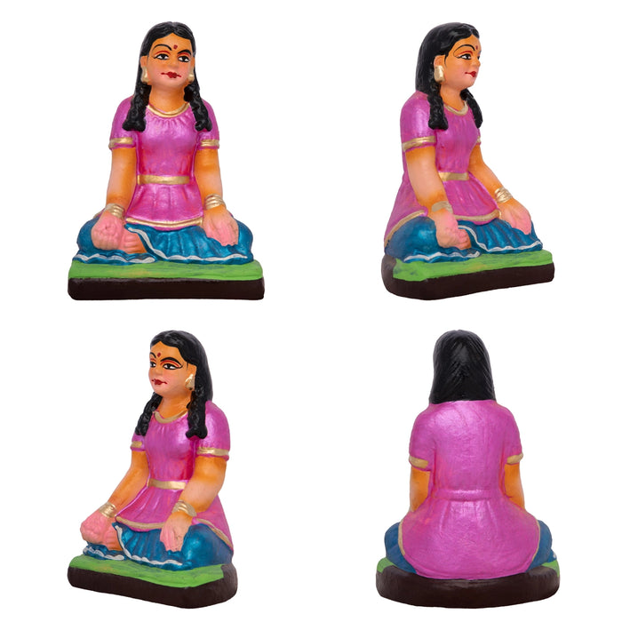 Pallanguzhi Clay Golu Bommai Set - 4.5 X 3 Inches | Giri Golu Doll/ Navaratri Golu Bomma/ Gombe/ Bommai - Clay Kolu Bommai