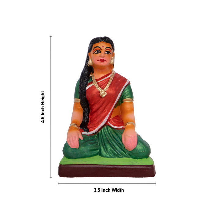 Pallanguzhi Clay Golu Bommai Set - 4.5 X 3 Inches | Giri Golu Doll/ Navaratri Golu Bomma/ Gombe/ Bommai - Clay Kolu Bommai