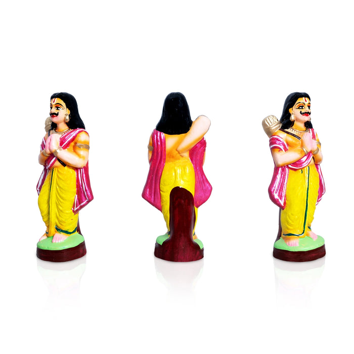 Akshaya Patra Clay Golu Doll Set - 8 x 4 Inches | Golu Doll/ Navaratri Golu Bomma/ Gombe/ Bommai - Clay Kolu Bommai
