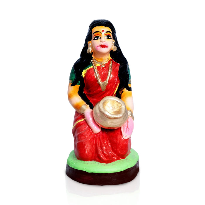 Akshaya Patra Clay Golu Doll Set - 8 x 4 Inches | Golu Doll/ Navaratri Golu Bomma/ Gombe/ Bommai - Clay Kolu Bommai