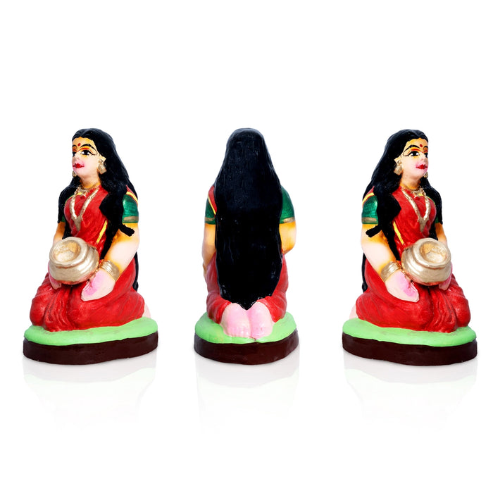 Akshaya Patra Clay Golu Doll Set - 8 x 4 Inches | Golu Doll/ Navaratri Golu Bomma/ Gombe/ Bommai - Clay Kolu Bommai