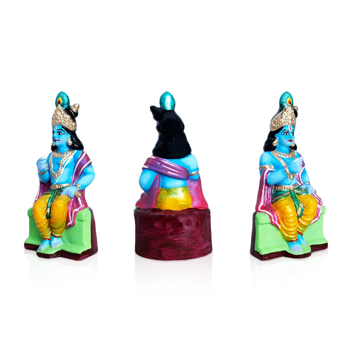 Akshaya Patra Clay Golu Doll Set - 8 x 4 Inches | Golu Doll/ Navaratri Golu Bomma/ Gombe/ Bommai - Clay Kolu Bommai