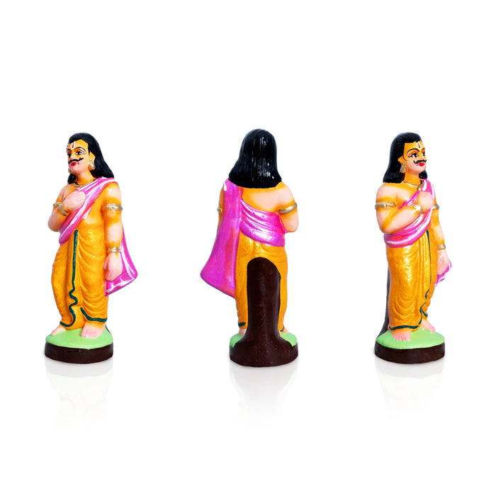 Akshaya Patra Clay Golu Doll Set - 8 x 4 Inches | Golu Doll/ Navaratri Golu Bomma/ Gombe/ Bommai - Clay Kolu Bommai