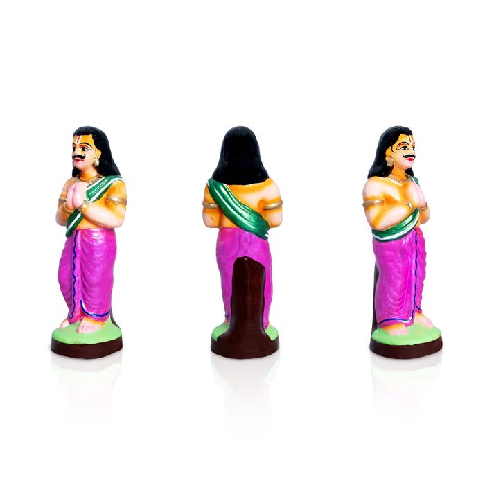 Akshaya Patra Clay Golu Doll Set - 8 x 4 Inches | Golu Doll/ Navaratri Golu Bomma/ Gombe/ Bommai - Clay Kolu Bommai