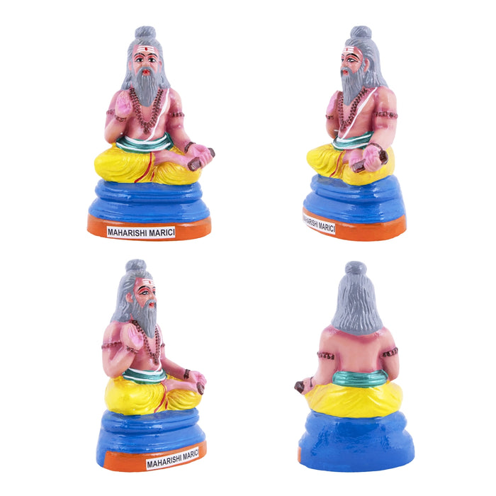 Saptarishi Clay Golu Bommai Set - 6 x 4.5 Inches | 7 Pcs/ Giri Golu Doll/ Navaratri Golu Bomma/ Gombe/ Bommai