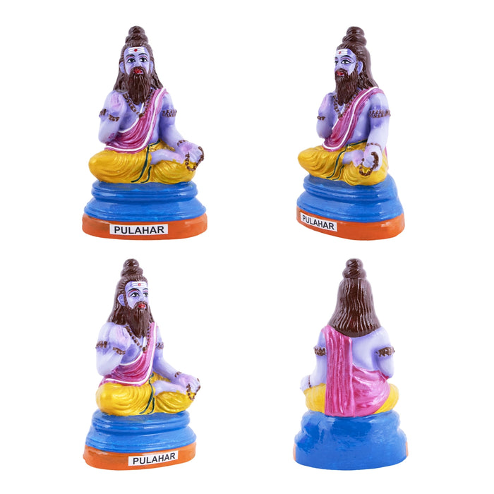 Saptarishi Clay Golu Bommai Set - 6 x 4.5 Inches | 7 Pcs/ Giri Golu Doll/ Navaratri Golu Bomma/ Gombe/ Bommai