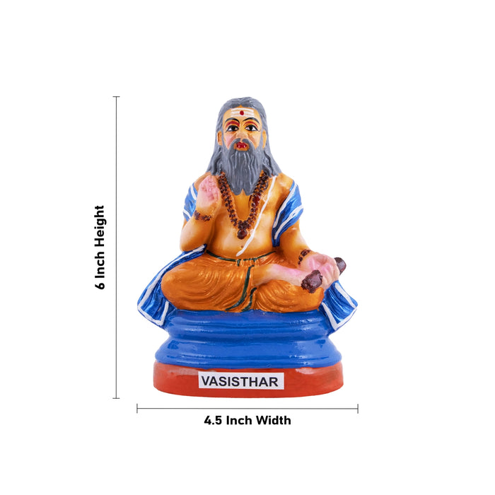 Saptarishi Clay Golu Bommai Set - 6 x 4.5 Inches | 7 Pcs/ Giri Golu Doll/ Navaratri Golu Bomma/ Gombe/ Bommai