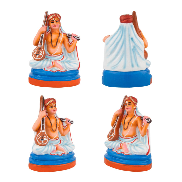 Sangeetha Mummoorthigal Clay Golu Bommai Set - 8 x 6 Inches | Giri Golu Doll/ Navaratri Golu Bomma/Gombe/Bommai - Clay Kolu Bommai