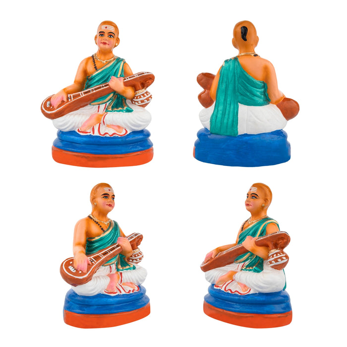 Sangeetha Mummoorthigal Clay Golu Bommai Set - 8 x 6 Inches | Giri Golu Doll/ Navaratri Golu Bomma/Gombe/Bommai - Clay Kolu Bommai