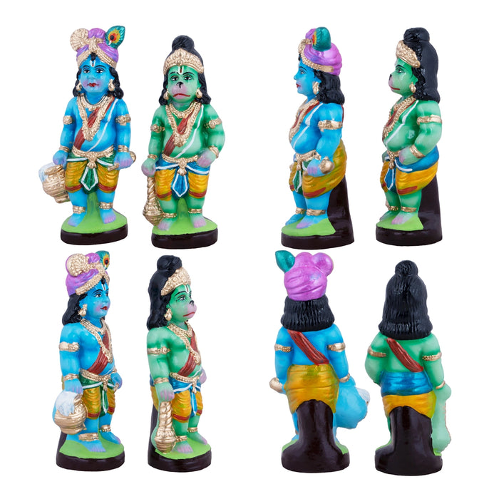Balagar Clay Golu Bommai Set - 8 x 3 Inches | Giri Golu Doll/ Navaratri Golu Bomma/ Gombe/ Bommai - Clay Kolu Bommai