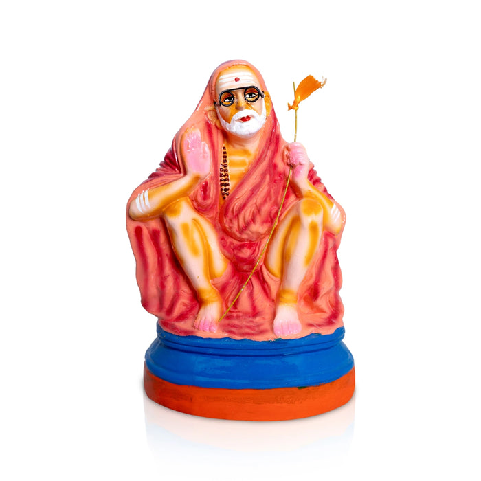Kanchi Maha Periyava Clay Golu Bommai - 10.5 x 7 Inches | Golu Doll/Navaratri Golu Bomma/Gombe/Bommai - Clay Kolu Bommai