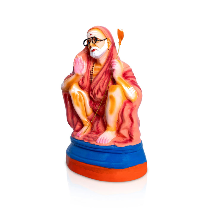 Kanchi Maha Periyava Clay Golu Bommai - 10.5 x 7 Inches | Golu Doll/Navaratri Golu Bomma/Gombe/Bommai - Clay Kolu Bommai