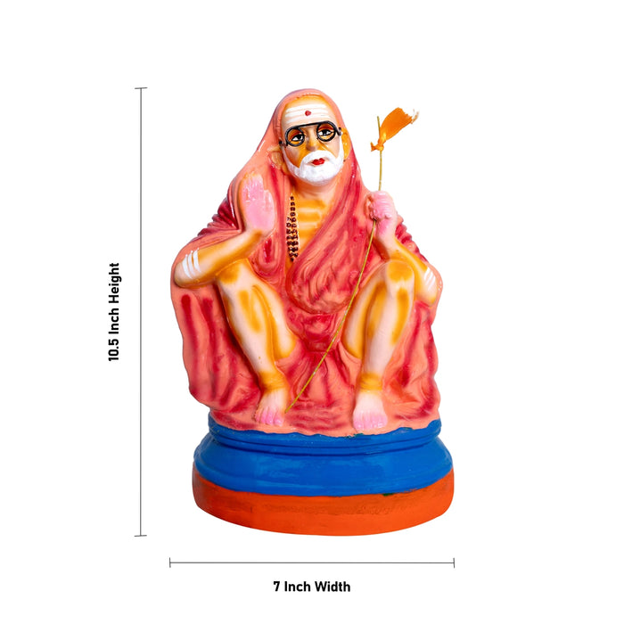 Kanchi Maha Periyava Clay Golu Bommai - 10.5 x 7 Inches | Golu Doll/Navaratri Golu Bomma/Gombe/Bommai - Clay Kolu Bommai