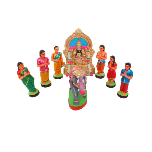 Manakula Vinayagar Murti Clay Golu Bommai Set - 10 x 7.5 Inches | Giri Golu Doll/Navaratri Golu Bomma/Gombe - Clay Golu Bommai