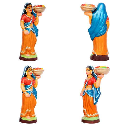 Radhai Alangaram Clay Golu Bommai Set - 10 X 7.5 Inches | Giri Golu Doll/ Navaratri Golu Bommai/ Gombe - Clay Kolu Bommai