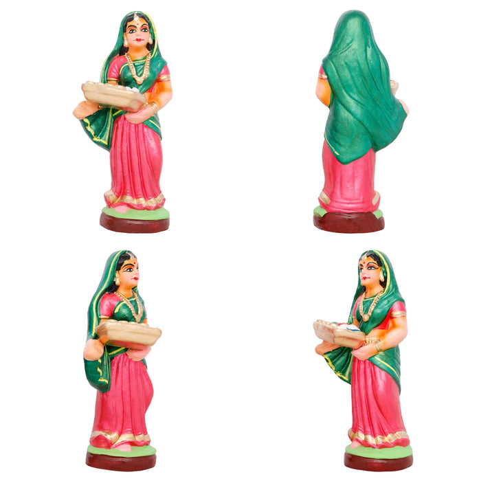 Radhai Alangaram Clay Golu Bommai Set - 10 X 7.5 Inches | Giri Golu Doll/ Navaratri Golu Bommai/ Gombe - Clay Kolu Bommai