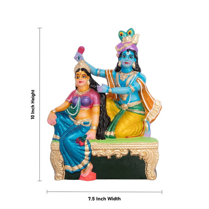 Radhai Alangaram Clay Golu Bommai Set - 10 X 7.5 Inches | Giri Golu Doll/ Navaratri Golu Bommai/ Gombe - Clay Kolu Bommai