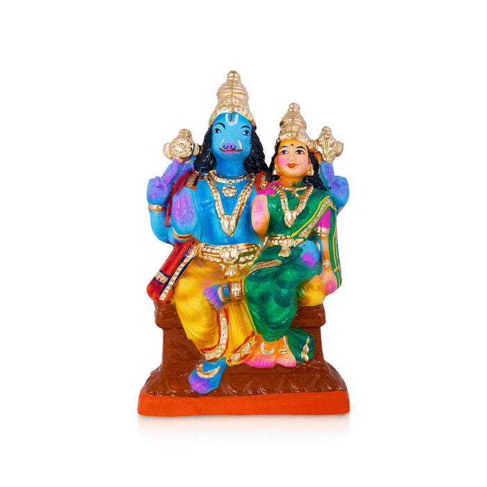 Varahi Amman Clay Golu bommai - 9.5 x 6 Inches | Giri Golu Doll/ Navaratri Golu Bommai/ Gombe