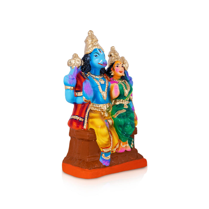 Varahi Amman Clay Golu bommai - 9.5 x 6 Inches | Giri Golu Doll/ Navaratri Golu Bommai/ Gombe