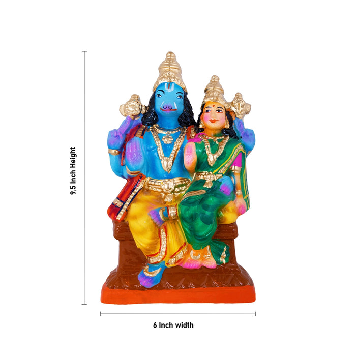 Varahi Amman Clay Golu bommai - 9.5 x 6 Inches | Giri Golu Doll/ Navaratri Golu Bommai/ Gombe